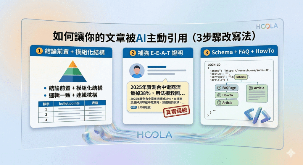 如何讓你的文章被AI主動引用（3步驟改寫法）