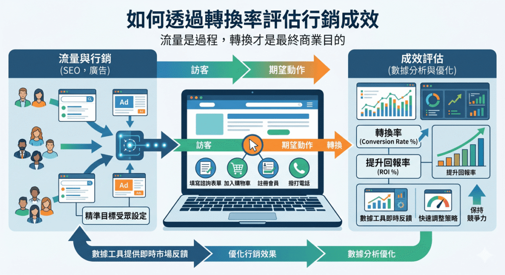 透過轉換率評估行銷成效