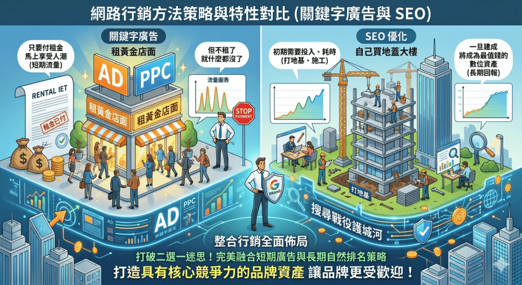 網路行銷方法策略與特性對比